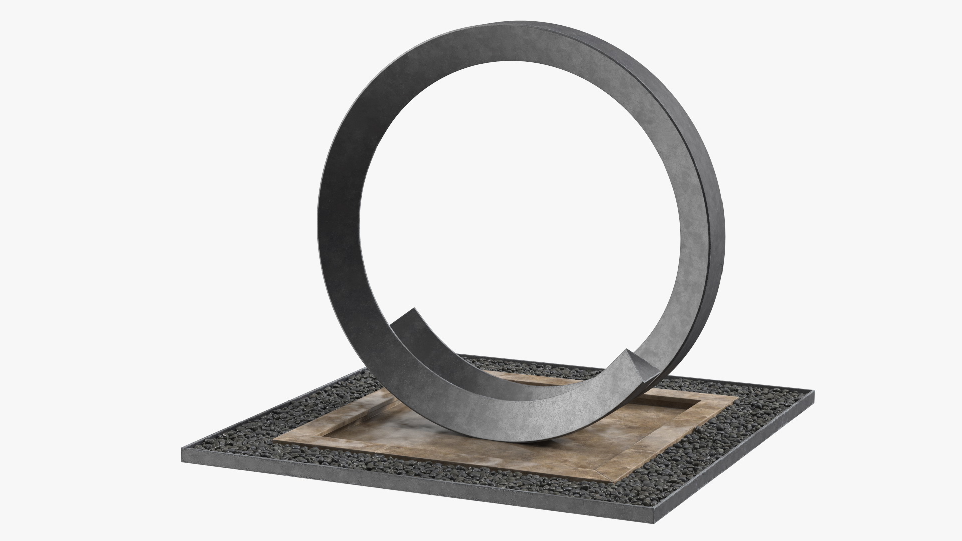 3D Circle Garden Fountain No Water