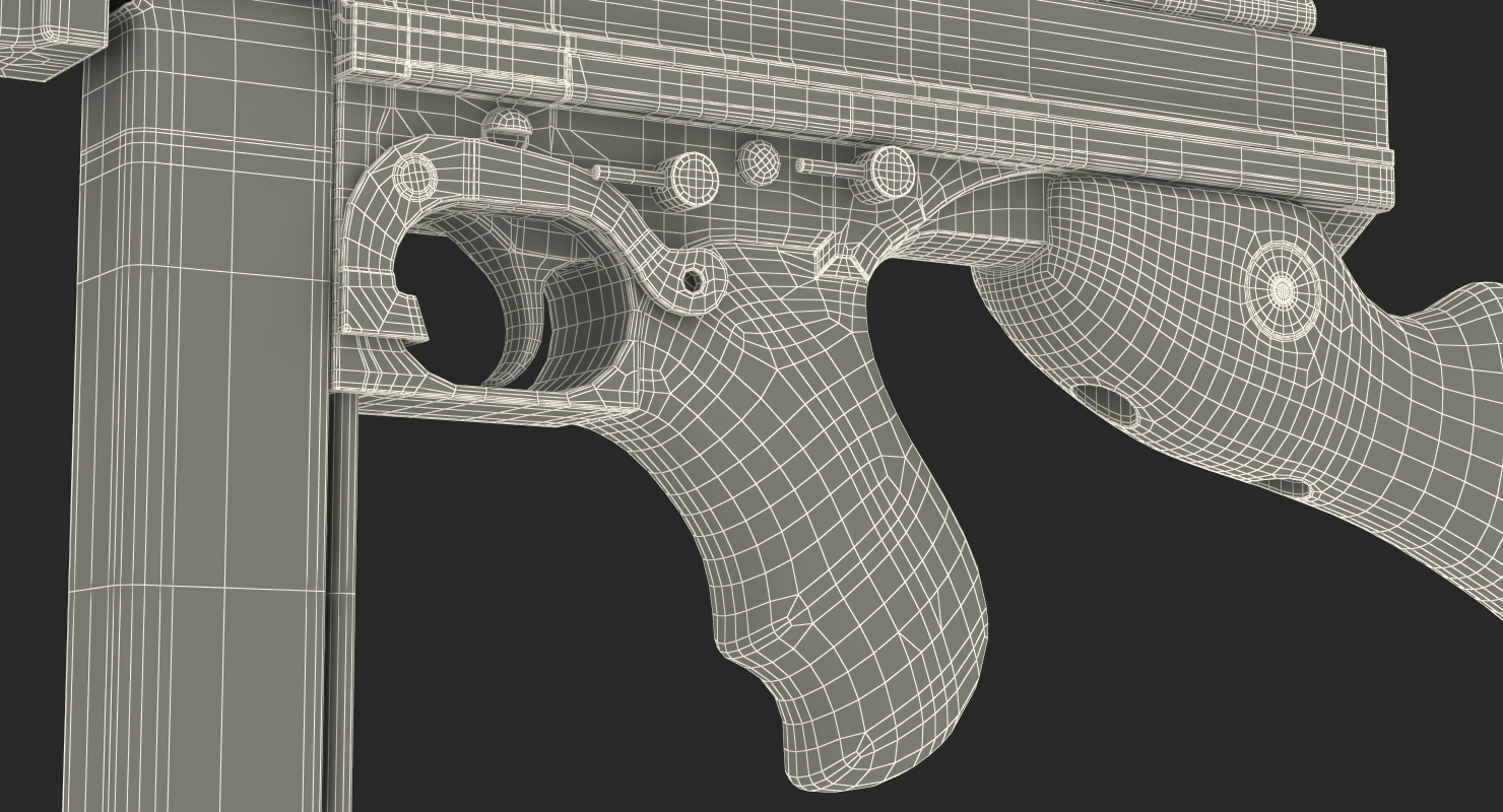 Submachine Gun Thompson M1A1 SMG 3D