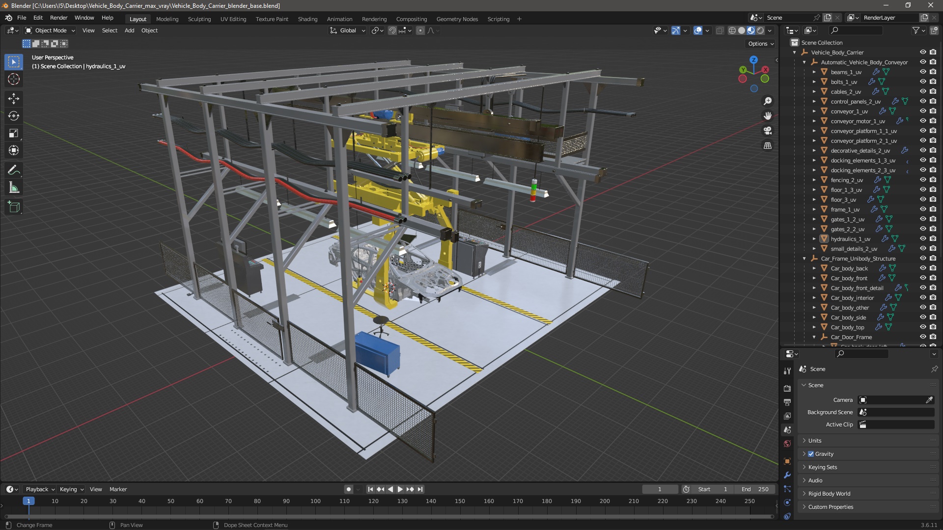 3D model Vehicle Body Carrier
