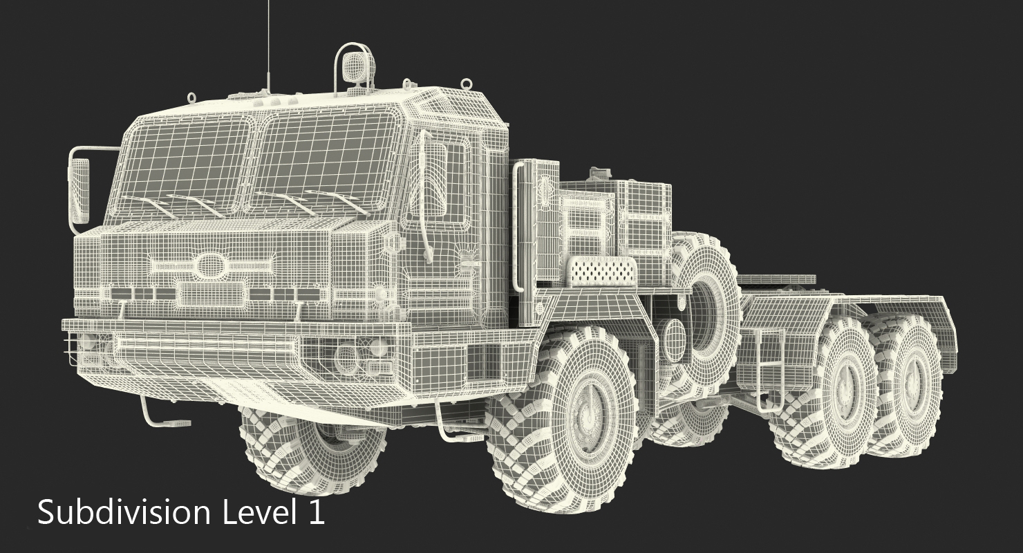 3D Military Truck BAZ 64022 Rigged