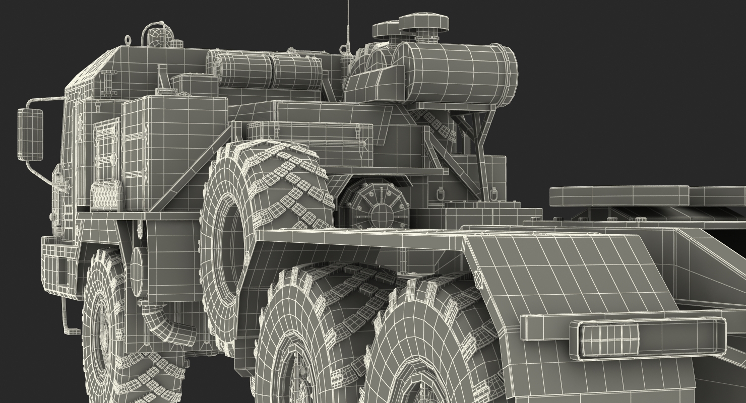 3D Military Truck BAZ 64022 Rigged