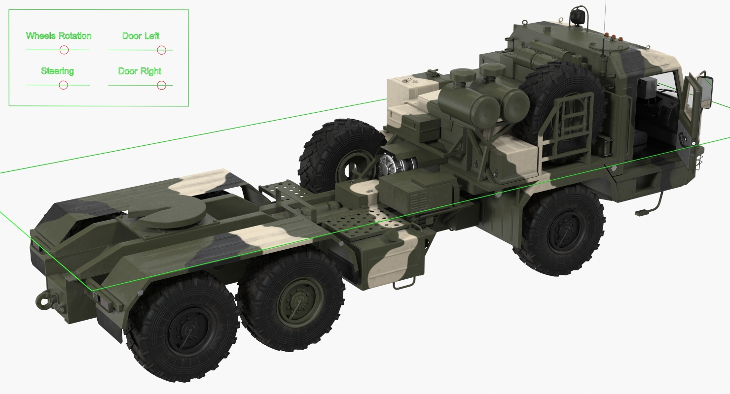 3D Military Truck BAZ 64022 Rigged