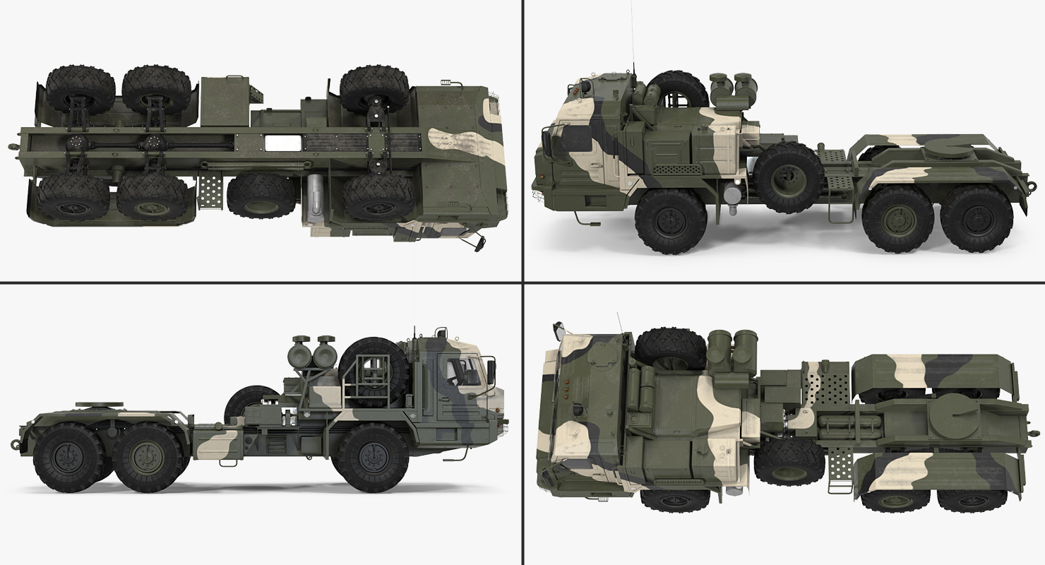 3D Military Truck BAZ 64022 Rigged