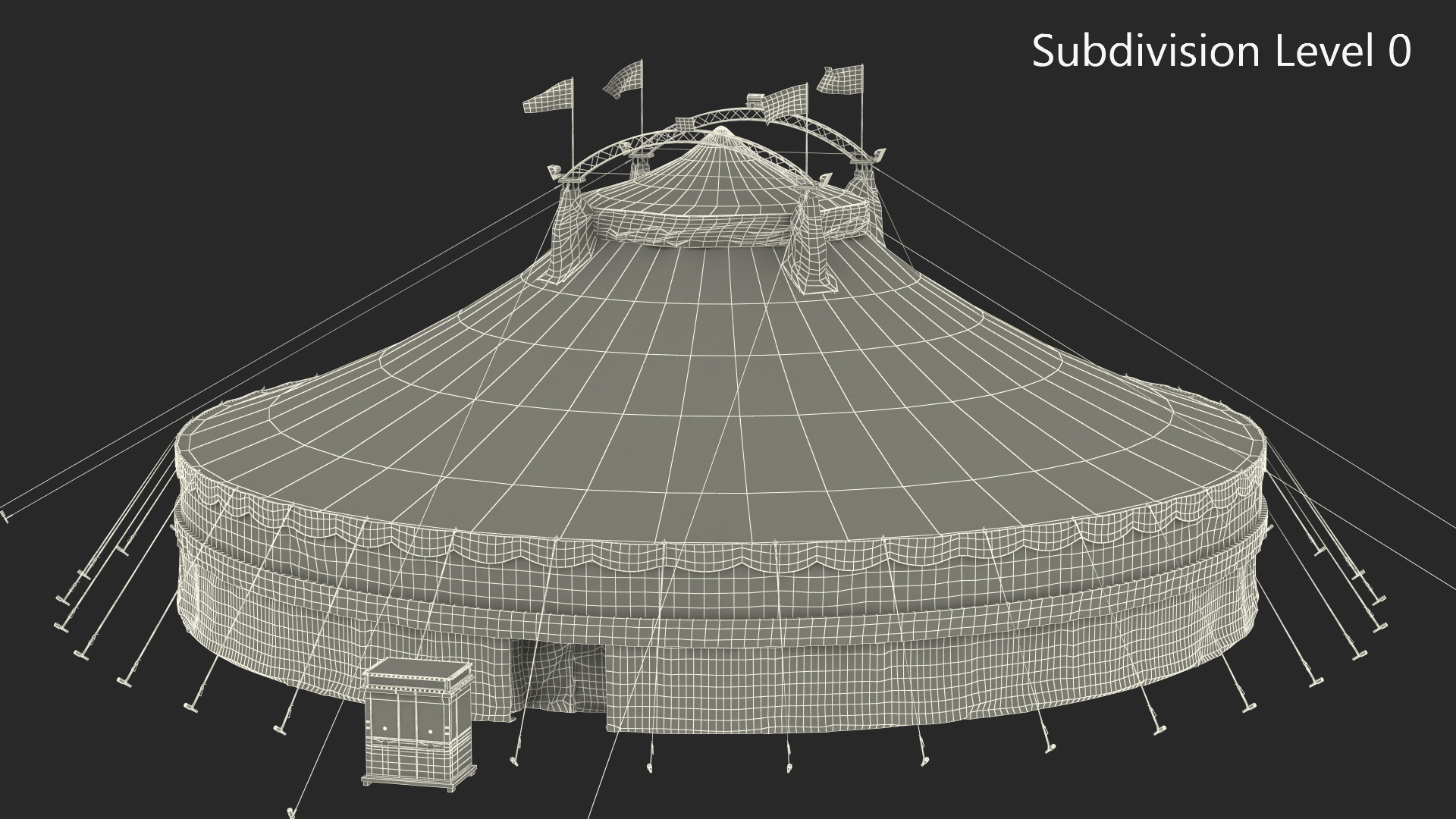 Patriotic Circus Tent with Ticket Booth 3D model