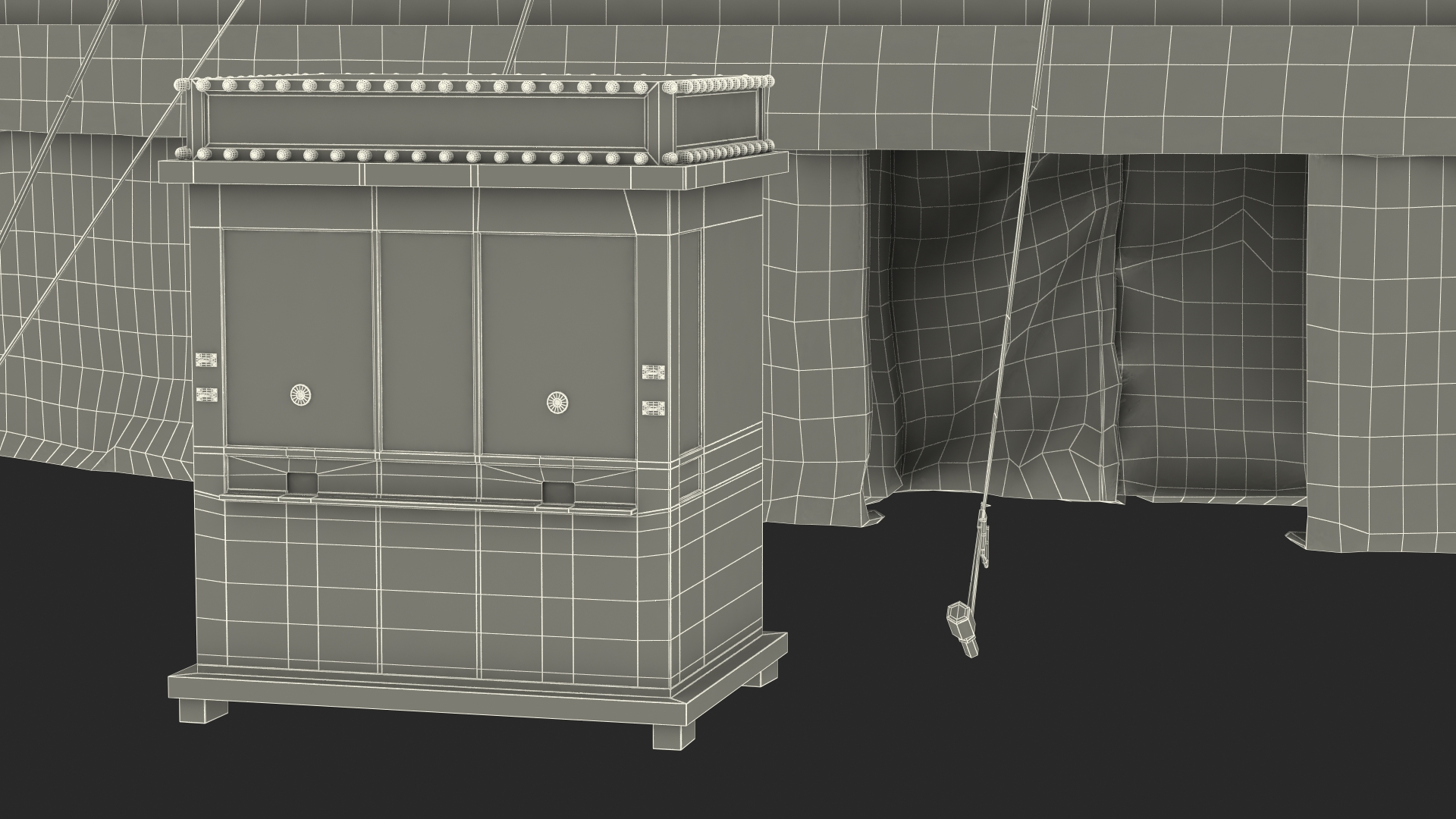 Patriotic Circus Tent with Ticket Booth 3D model