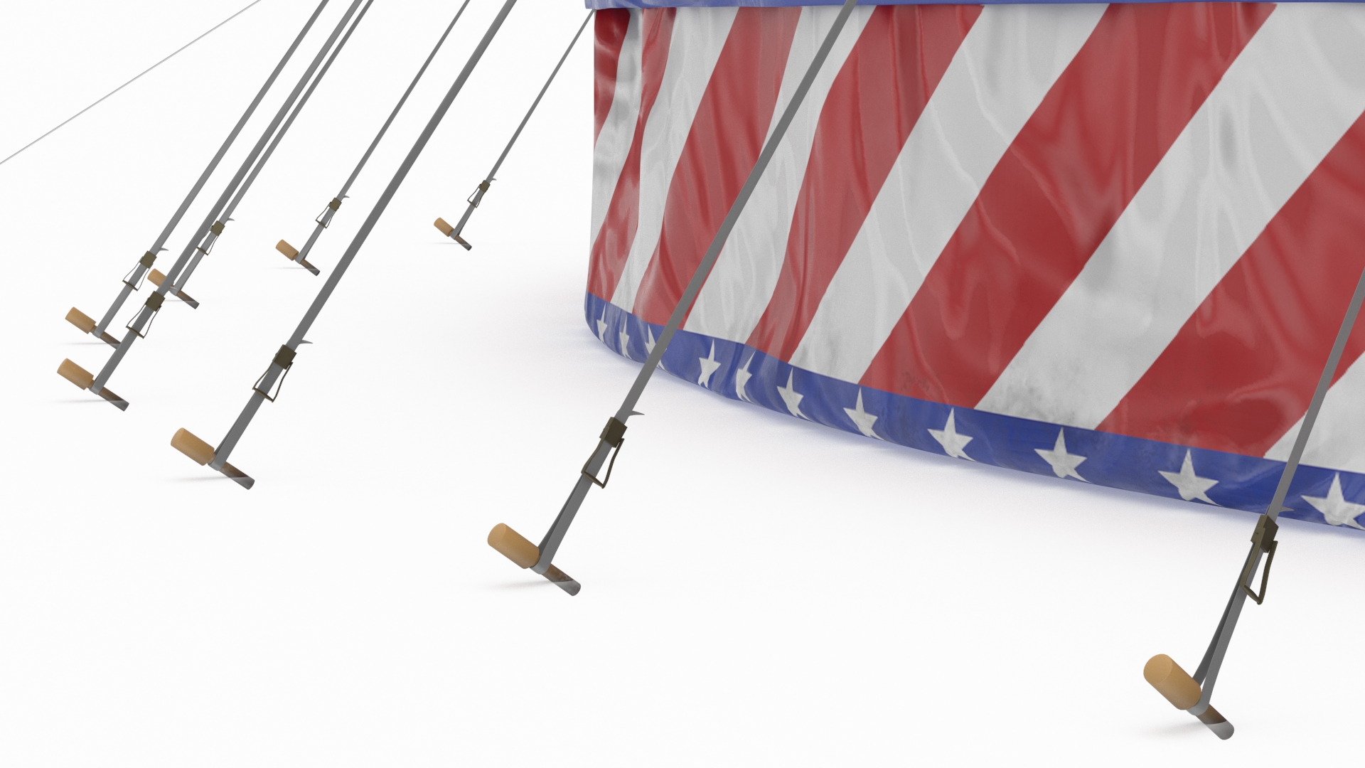 Patriotic Circus Tent with Ticket Booth 3D model