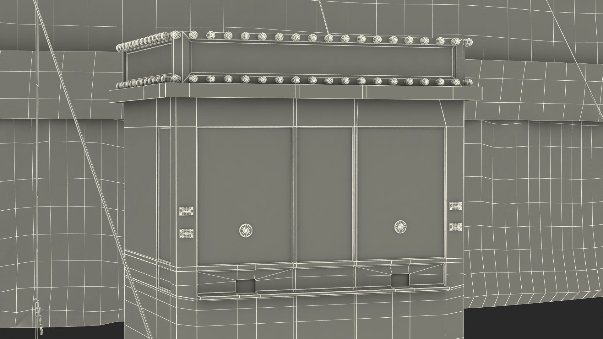 Patriotic Circus Tent with Ticket Booth 3D model