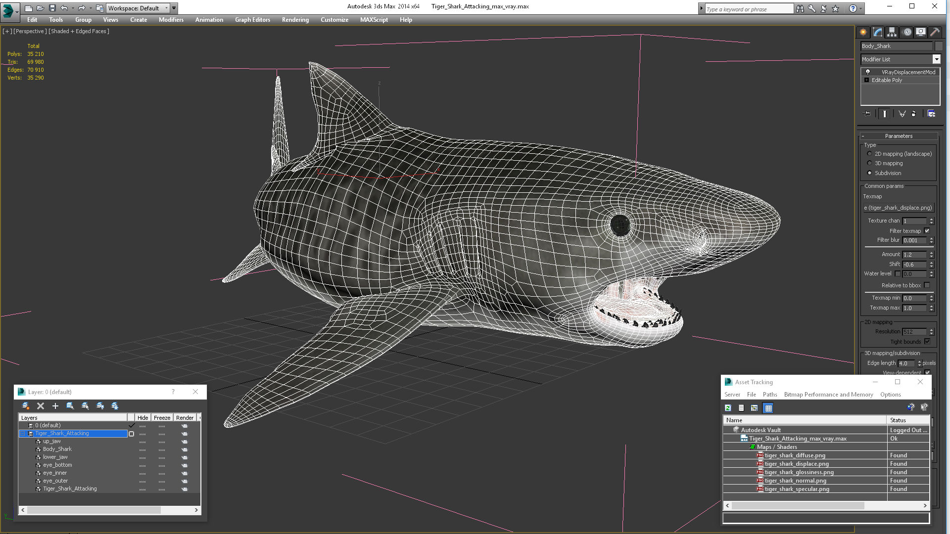 3D Tiger Shark Attacking