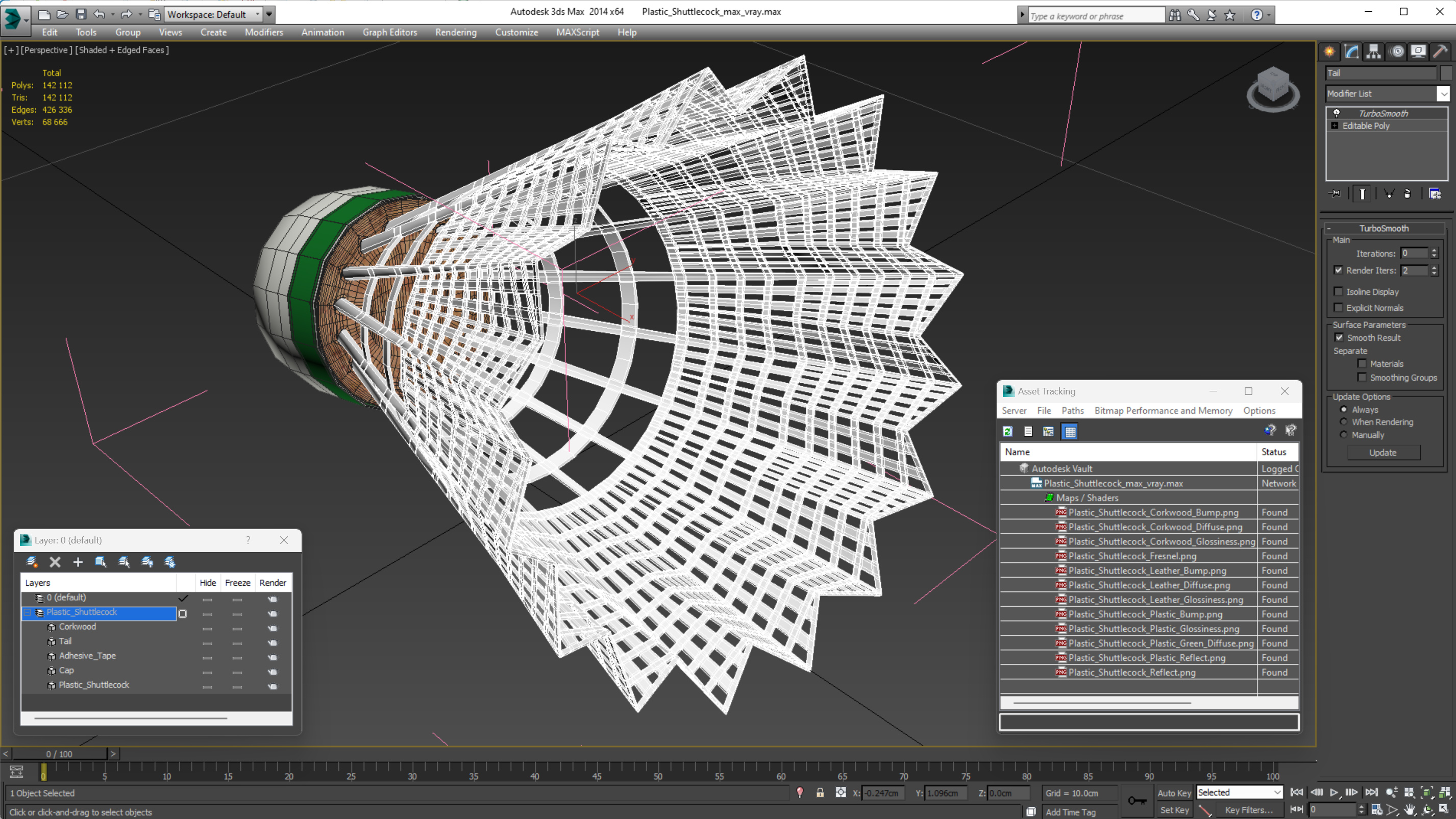 Plastic Shuttlecock 3D model