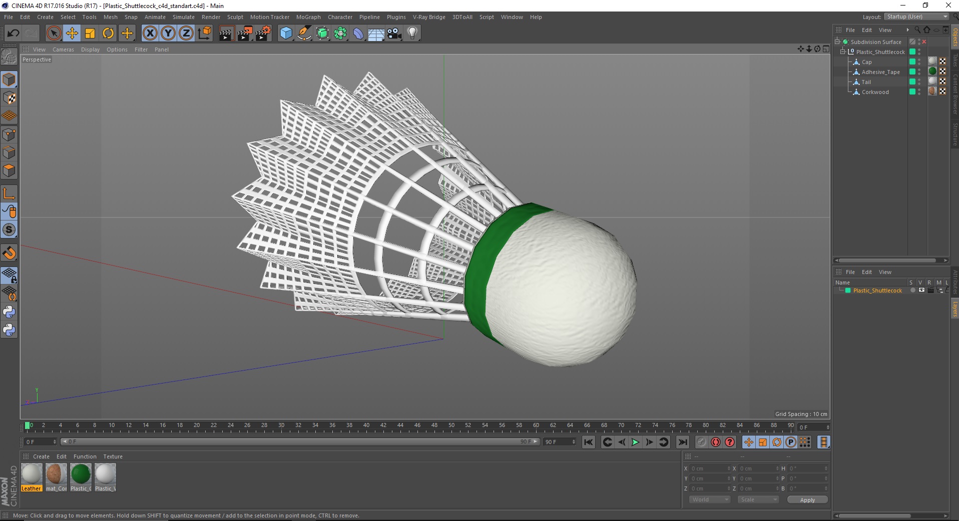 Plastic Shuttlecock 3D model