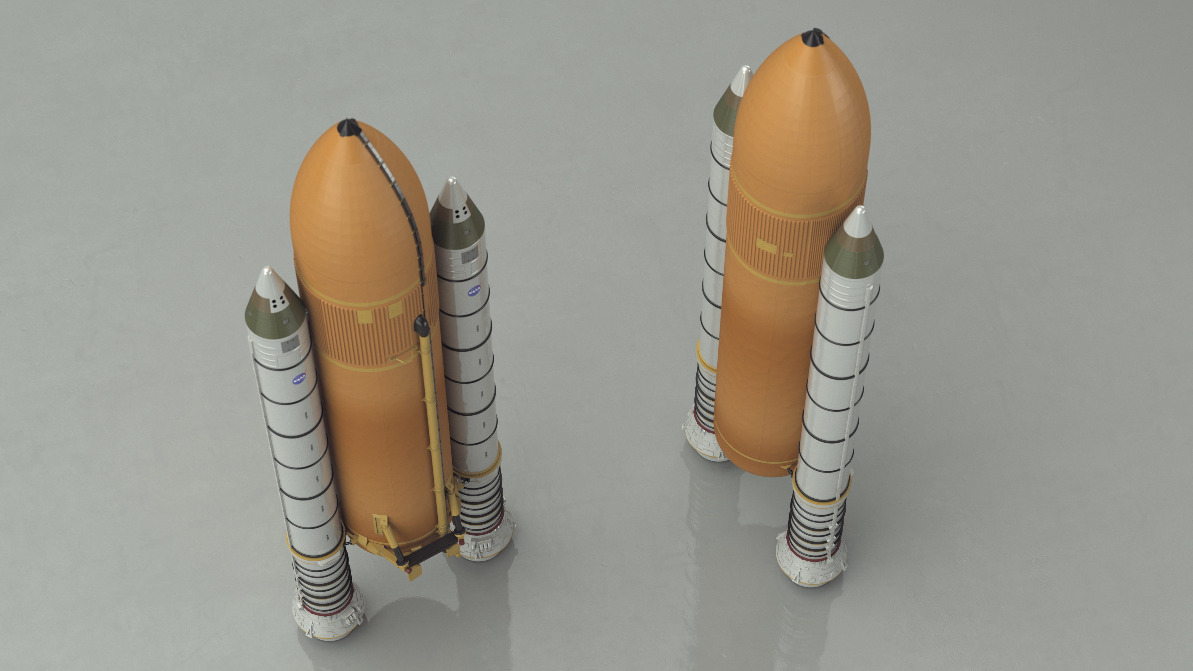 Space Shuttle External Tank and Rocket Boosters 3D