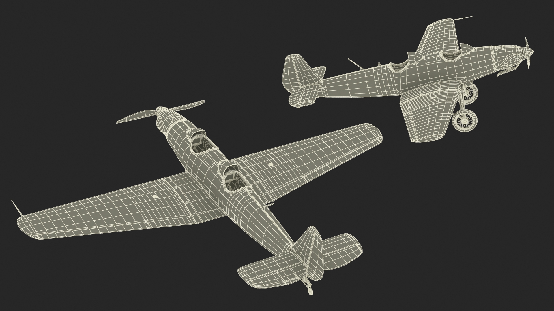 Vintage Sport Plane 3D model
