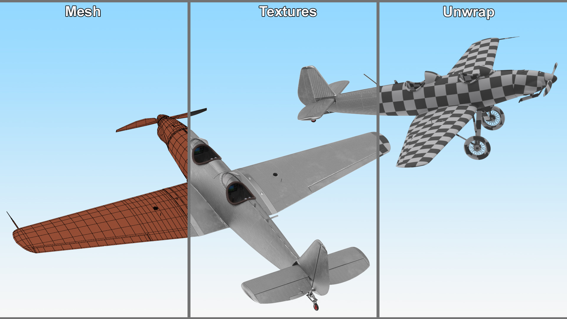 Vintage Sport Plane 3D model