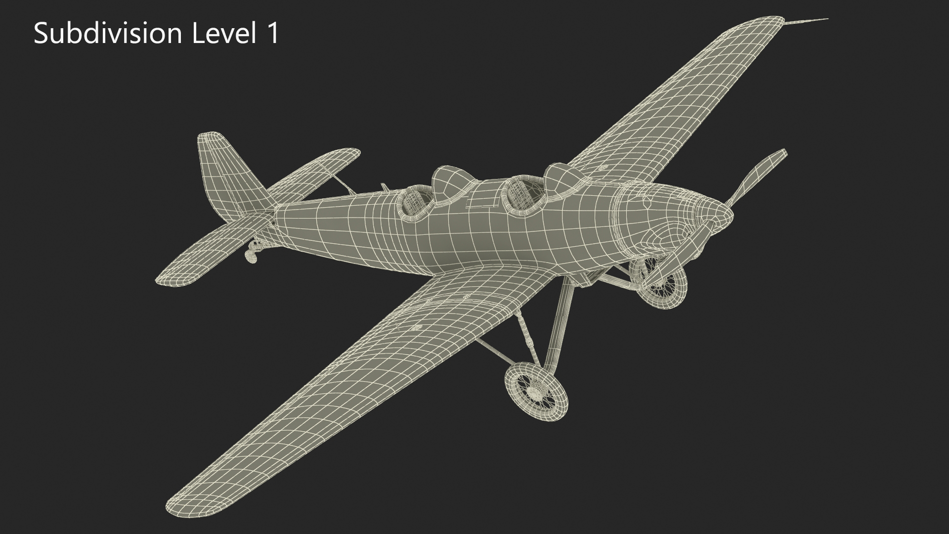 Vintage Sport Plane 3D model