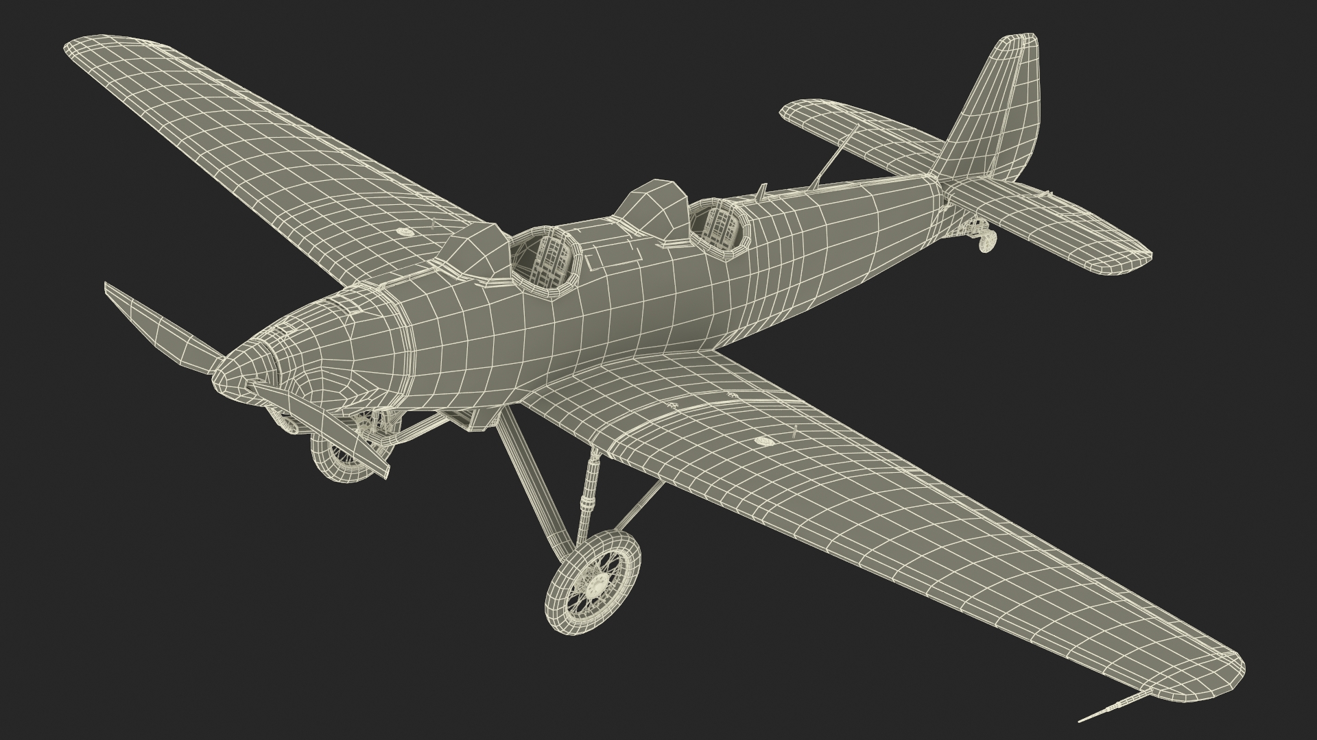 Vintage Sport Plane 3D model