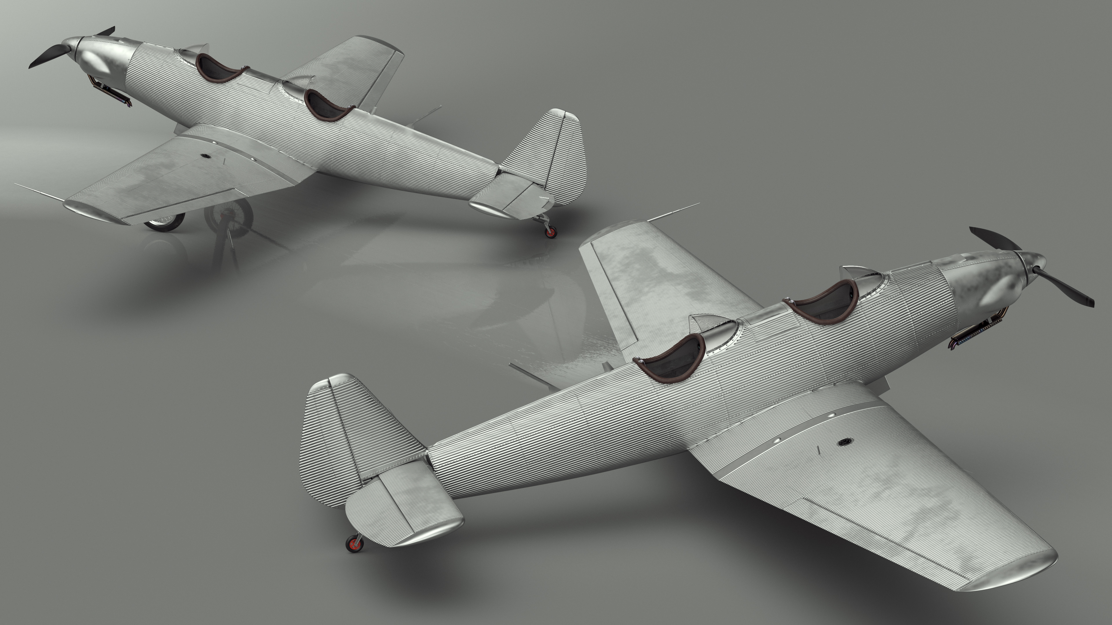 Vintage Sport Plane 3D model