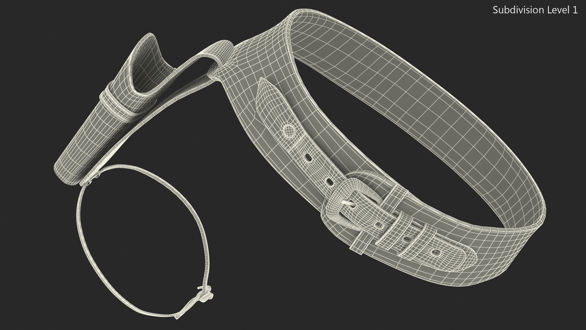 Western Gun Belt with Holster 3D model