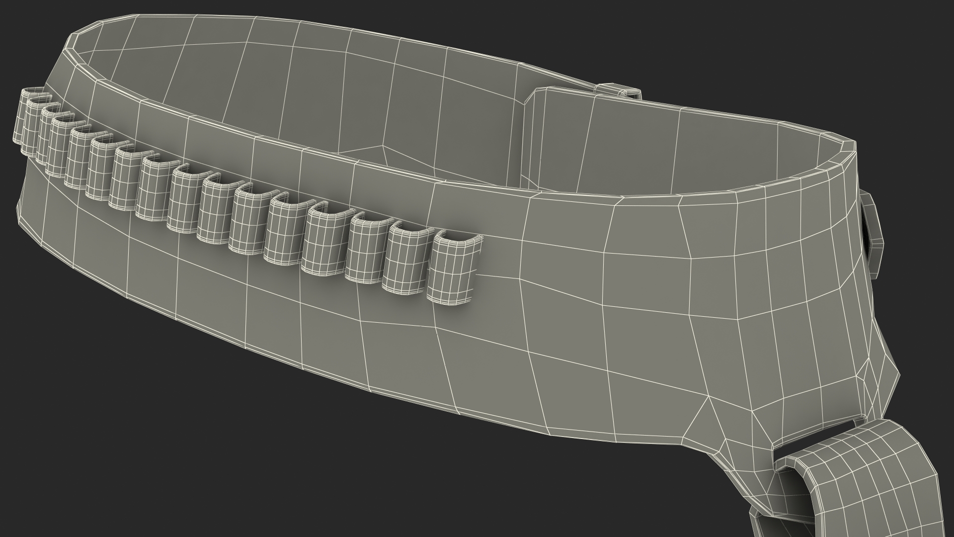 Western Gun Belt with Holster 3D model
