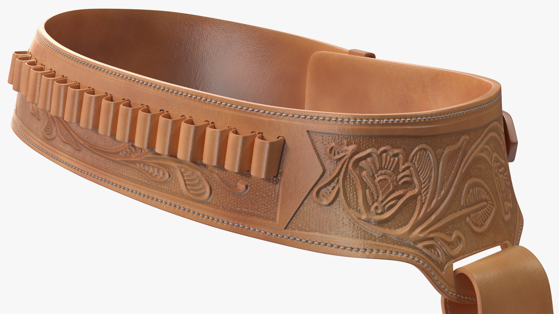 Western Gun Belt with Holster 3D model