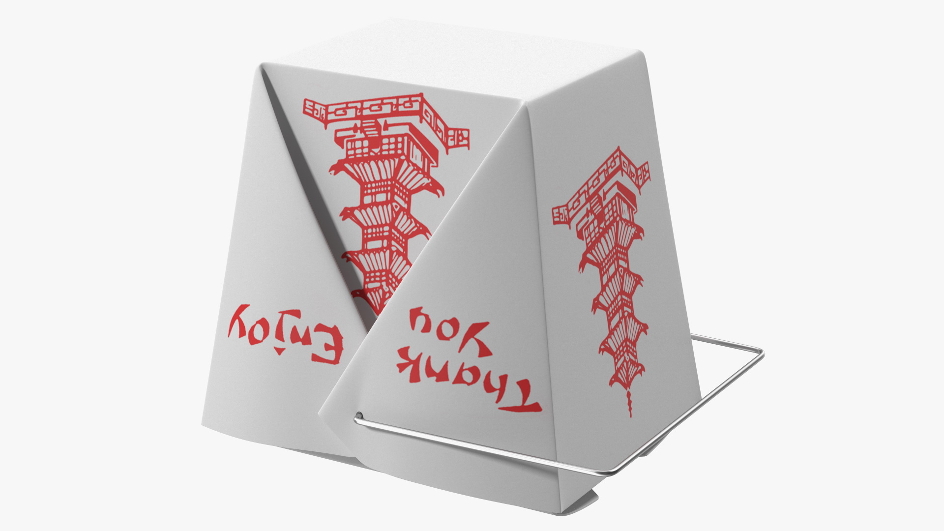 3D Chinese Restaurant Takeout Box 32 Oz