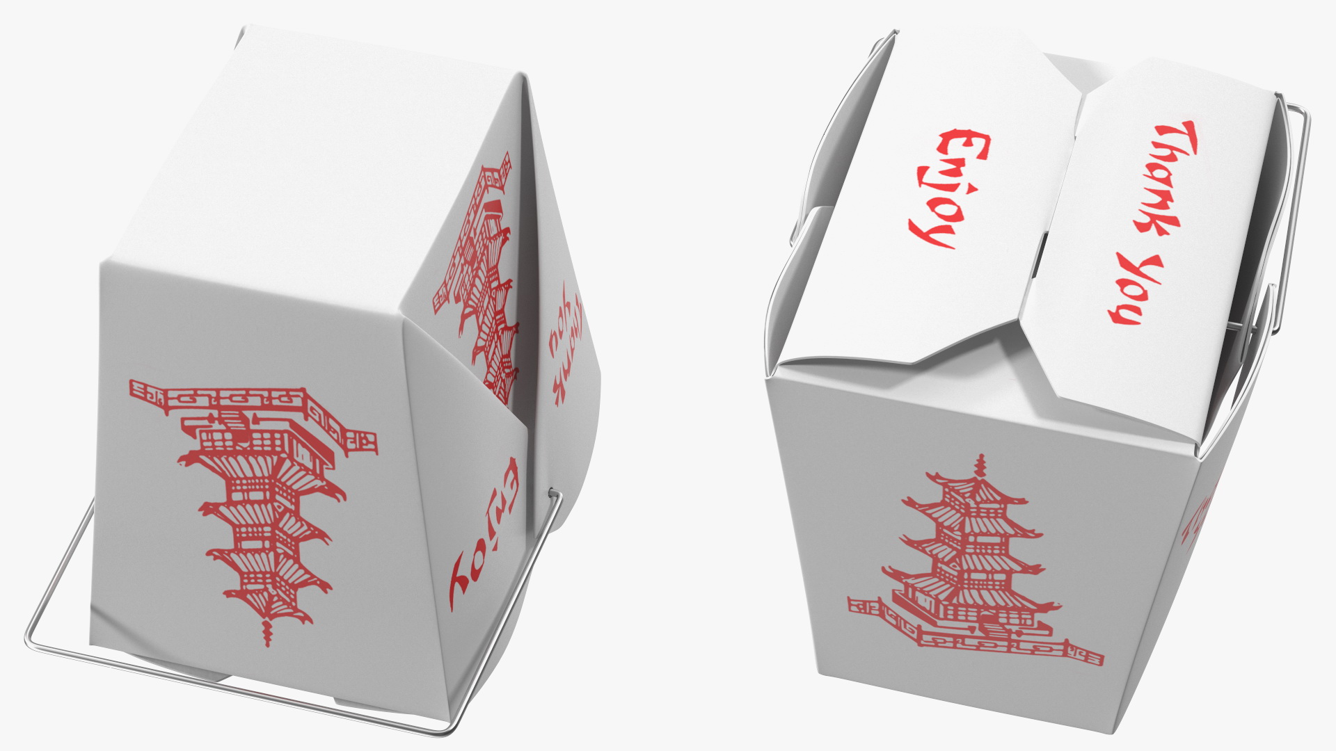 3D Chinese Restaurant Takeout Box 32 Oz