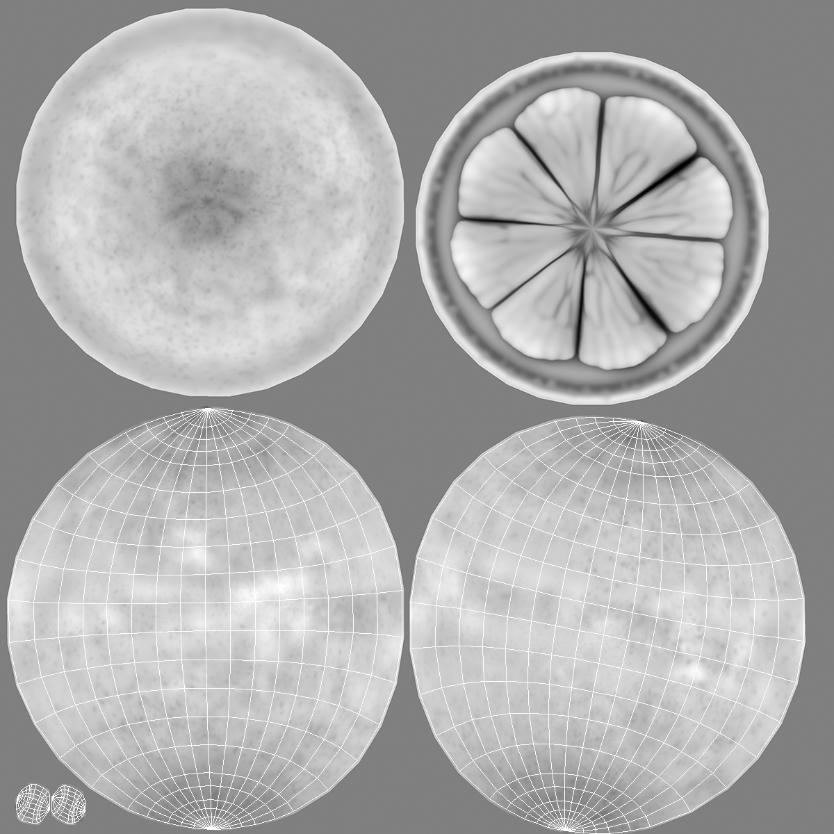 3D Whole Ripe Orange Fruit model