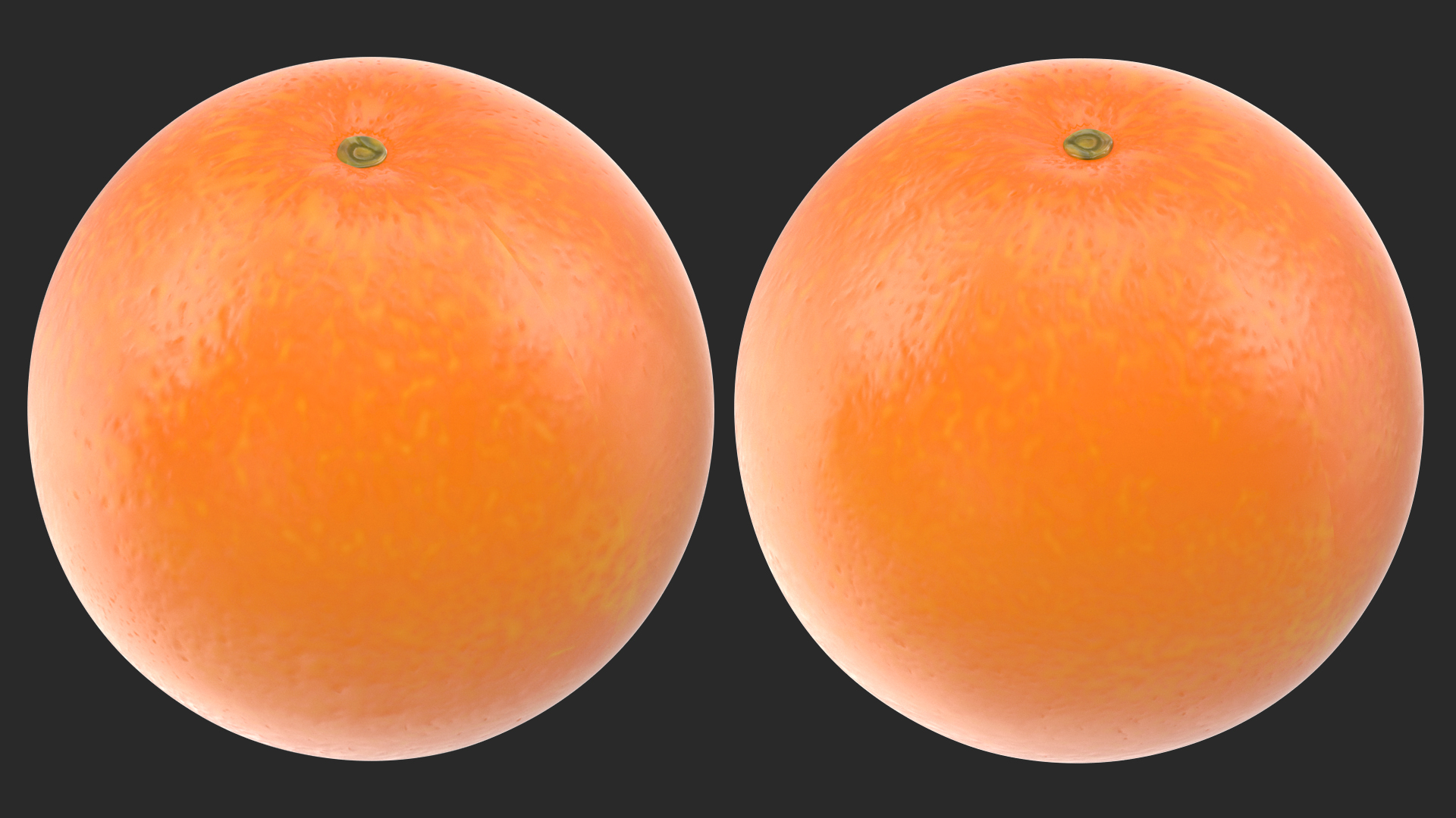 3D Whole Ripe Orange Fruit model