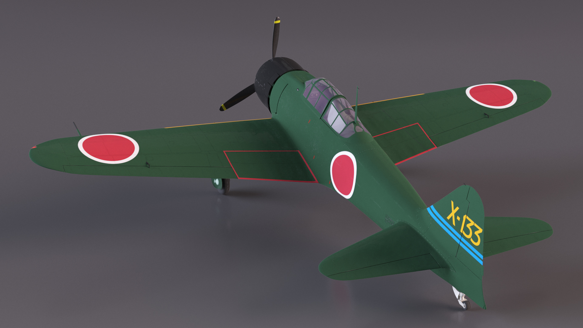 3D model A6M Zero WWII Fighter Aircraft