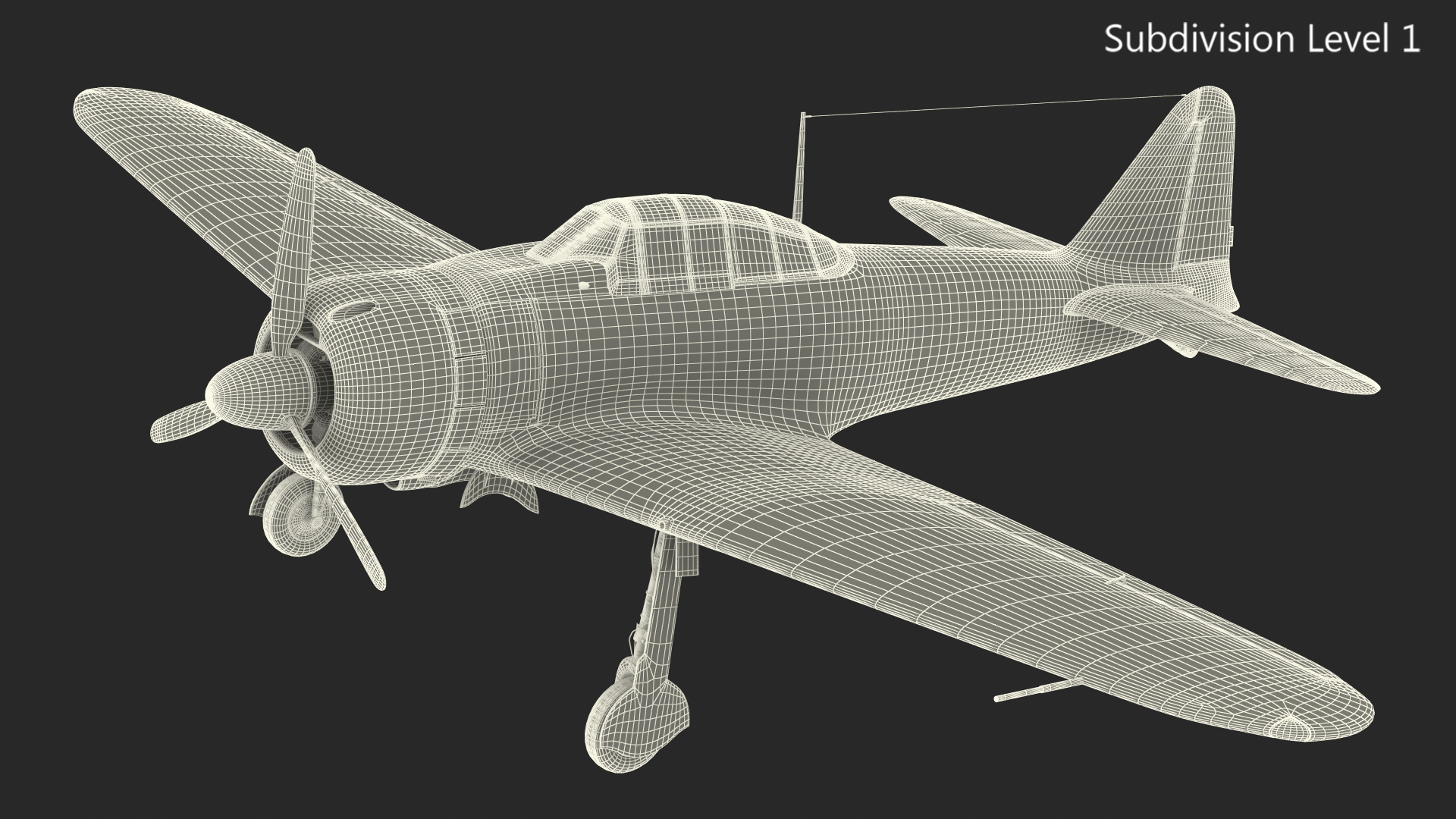 3D model A6M Zero WWII Fighter Aircraft