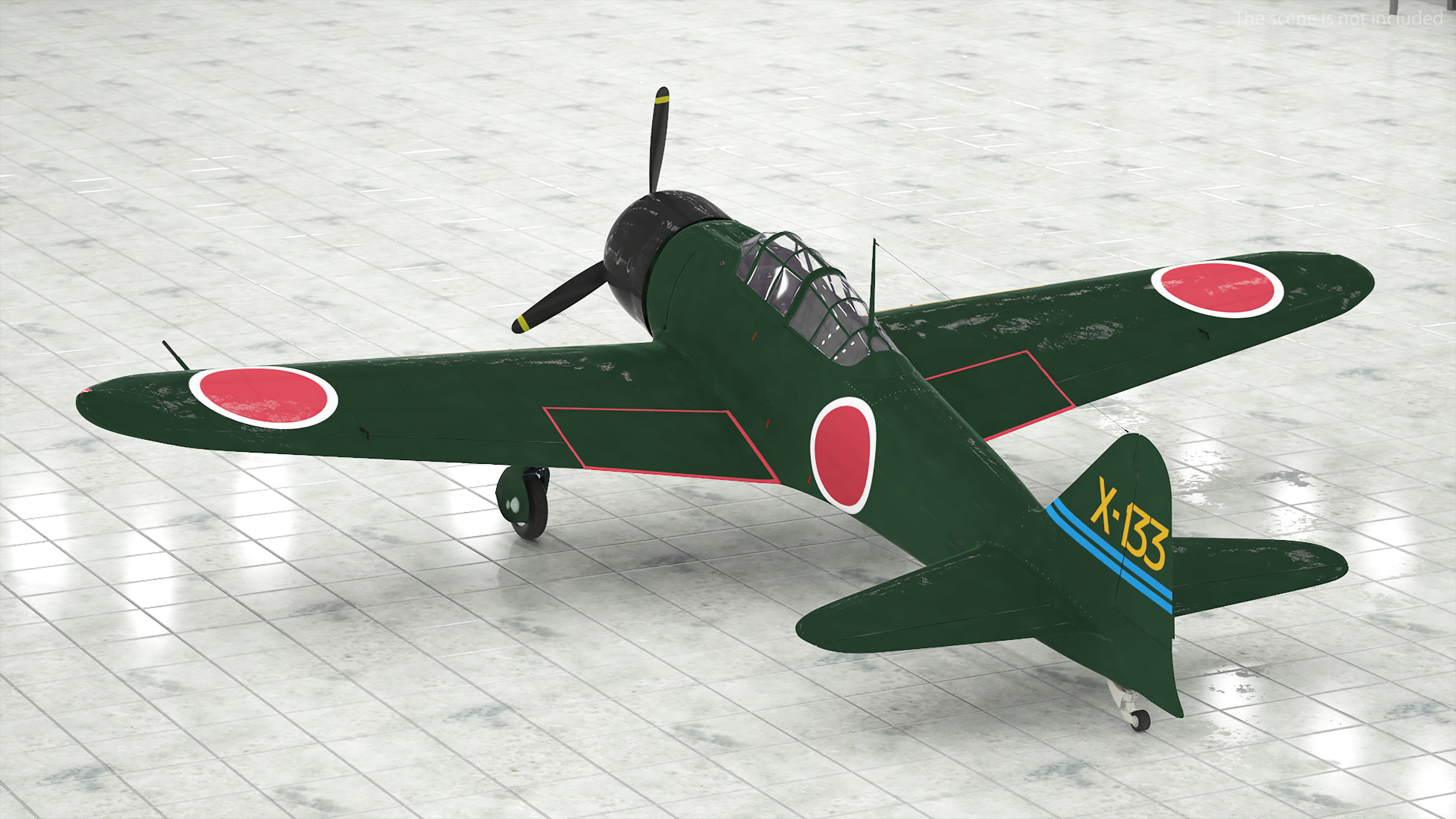 3D model A6M Zero WWII Fighter Aircraft