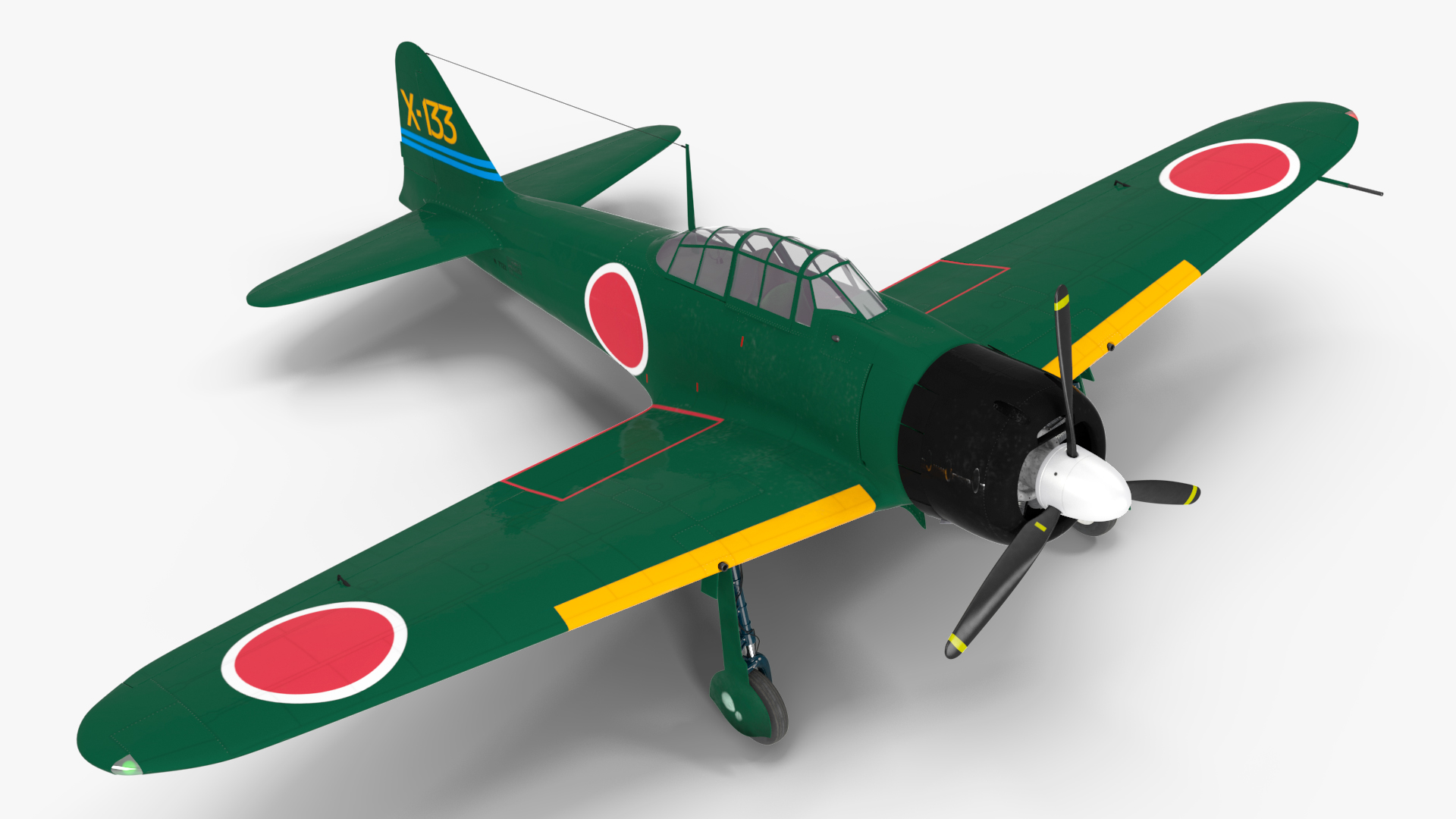 3D model A6M Zero WWII Fighter Aircraft