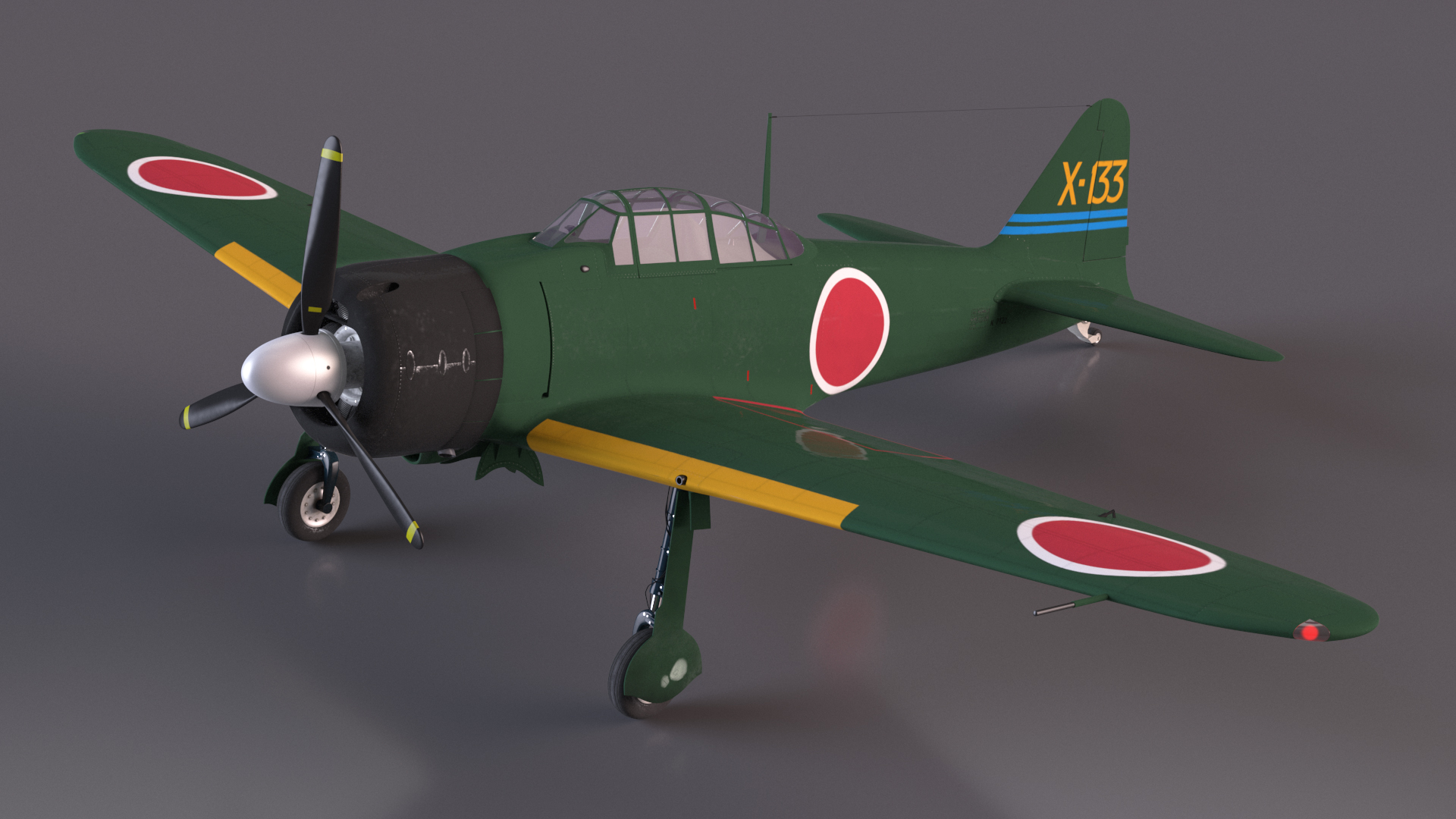 3D model A6M Zero WWII Fighter Aircraft