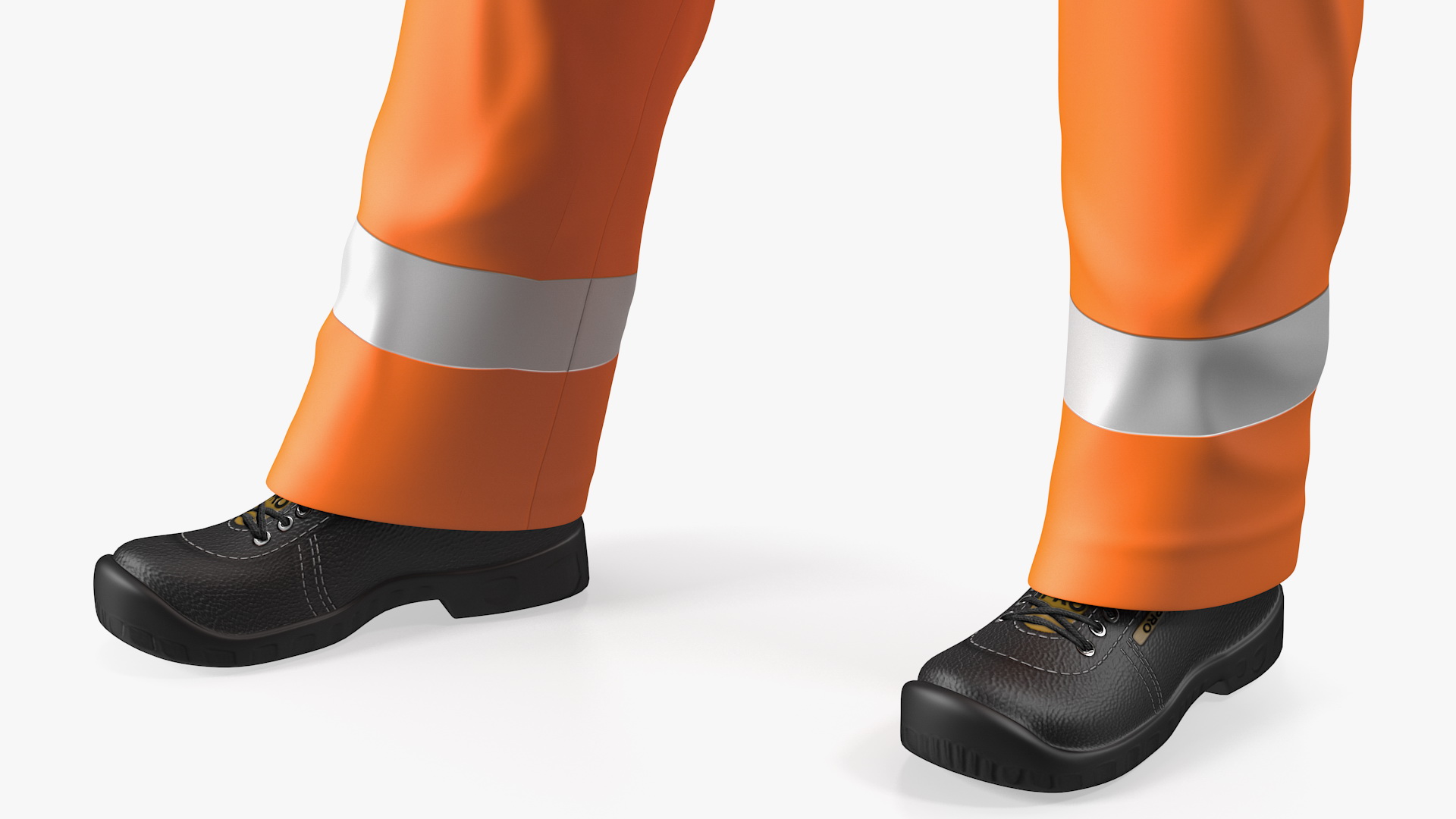 3D Light Skin Black Road Worker model