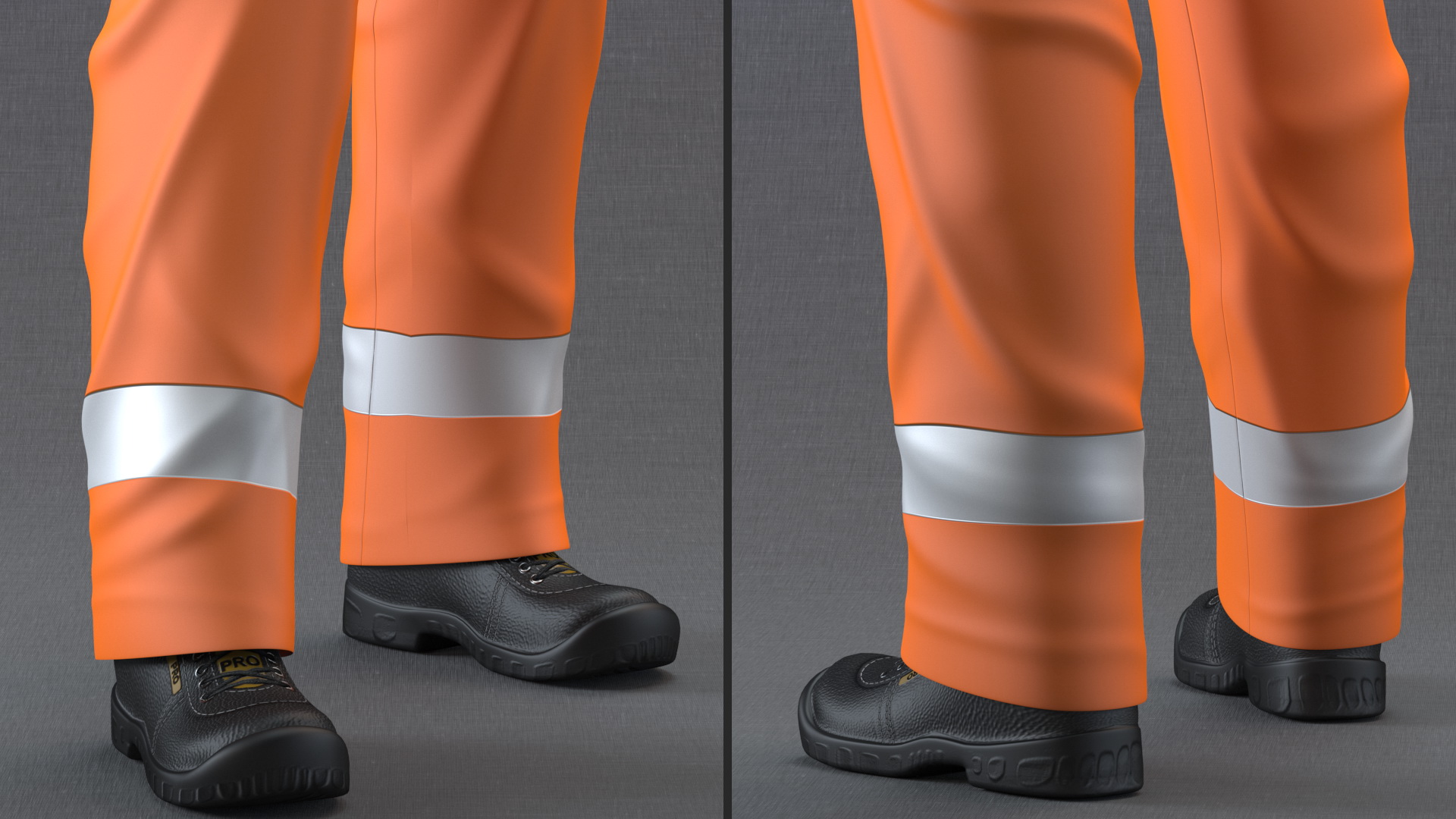 3D Light Skin Black Road Worker model