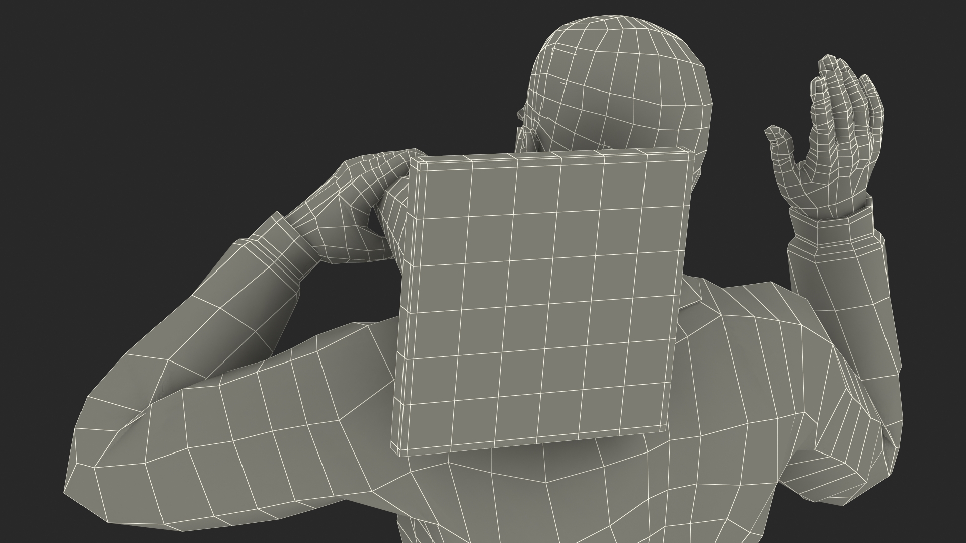 3D Light Skin Black Road Worker model