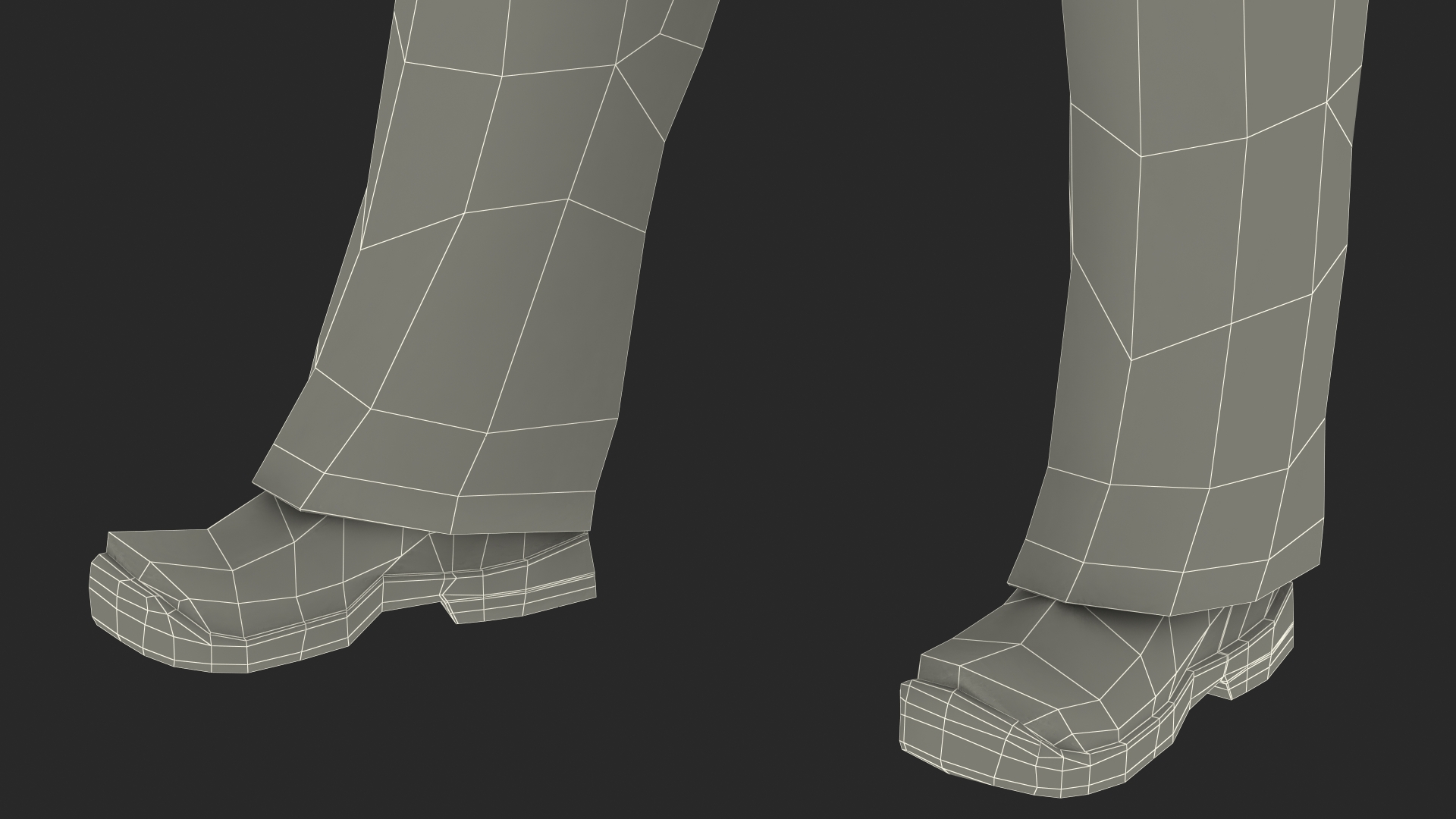 3D Light Skin Black Road Worker model