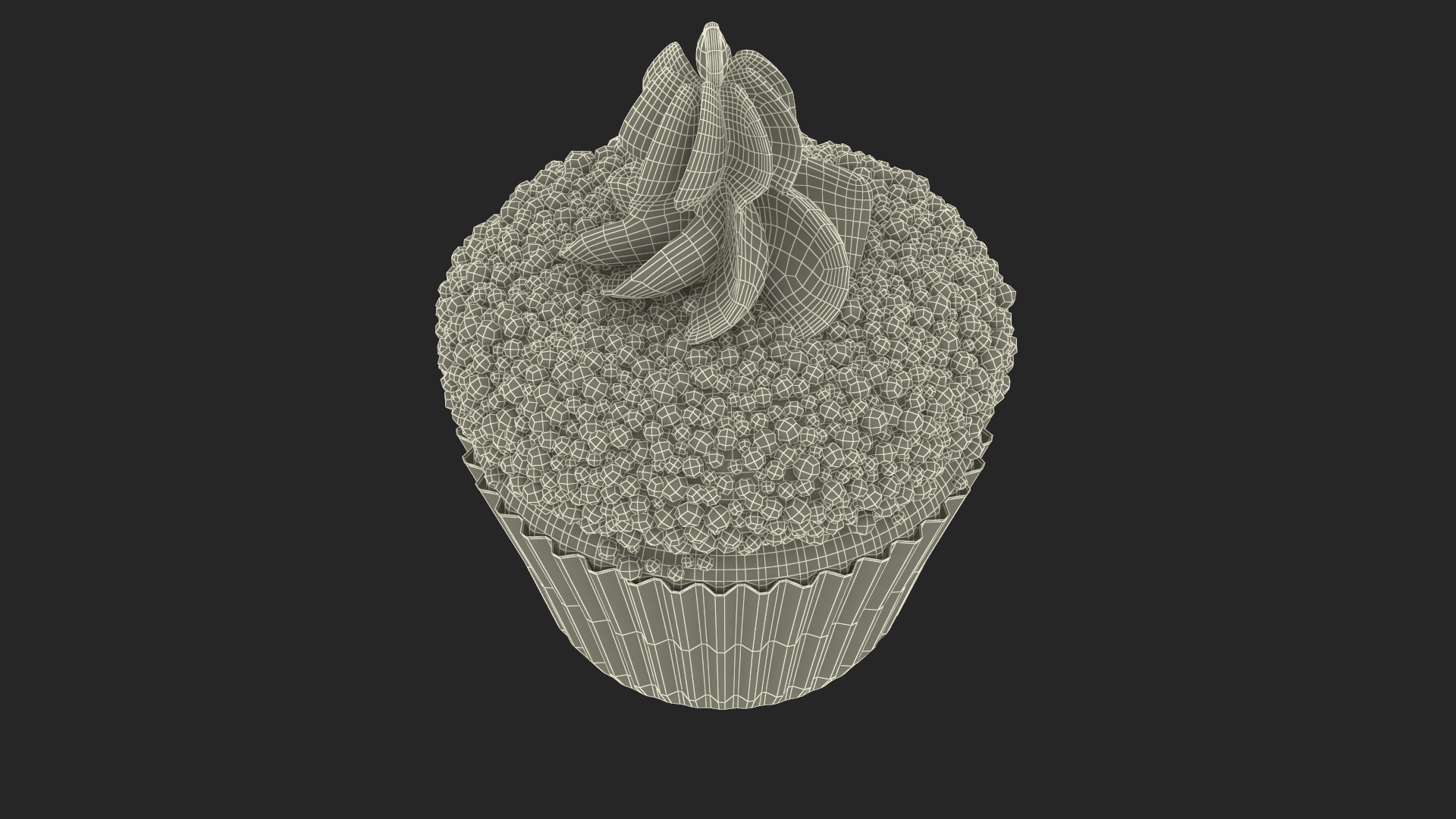 3D Cream Cupcake model