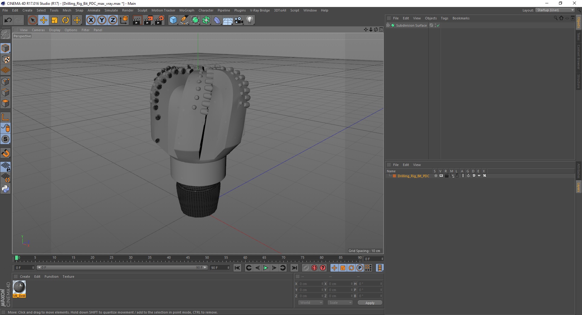 3D model Drilling Rig Bit PDC