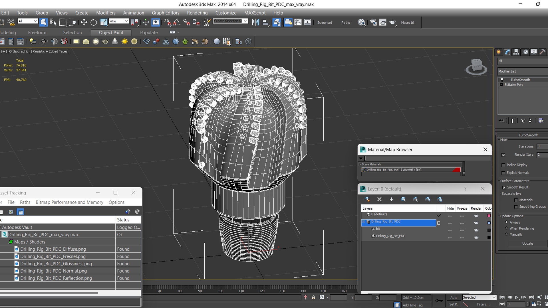 3D model Drilling Rig Bit PDC