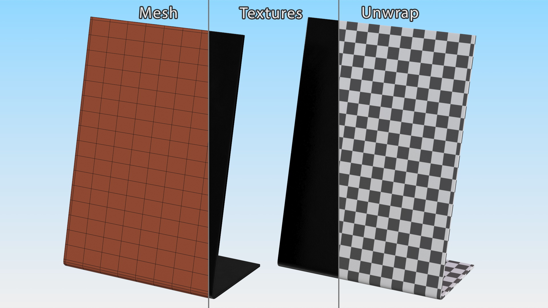 Table Sign Black Empty 3D