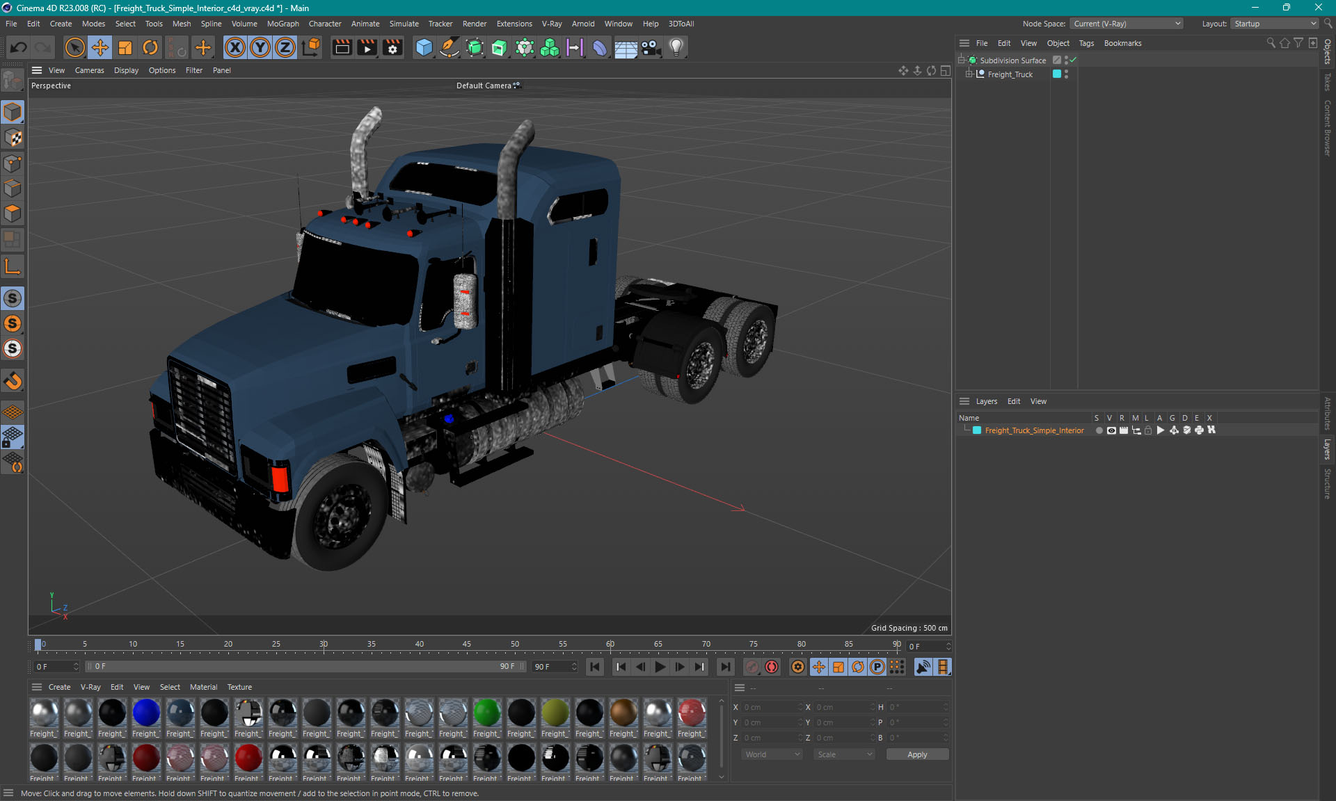 Freight Truck Simple Interior 3D model