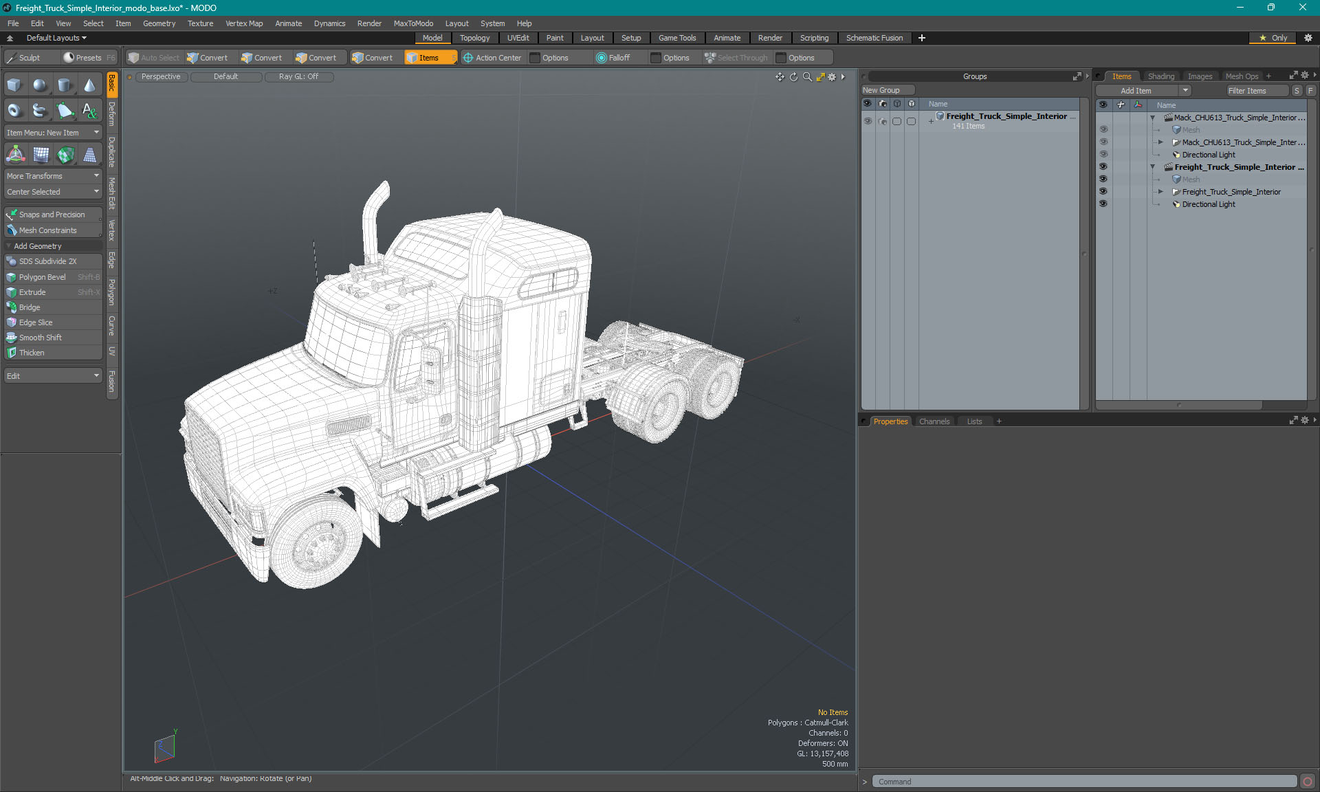 Freight Truck Simple Interior 3D model