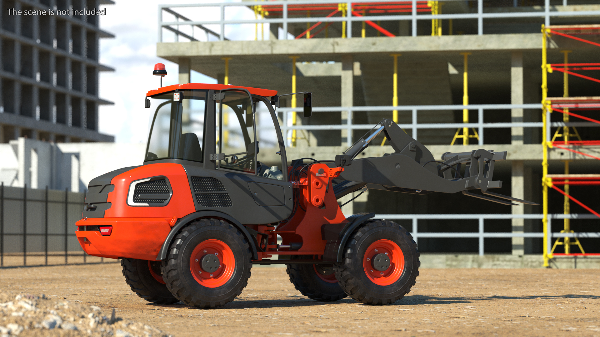 Electric Loader with Pallet Fork Rigged 3D model