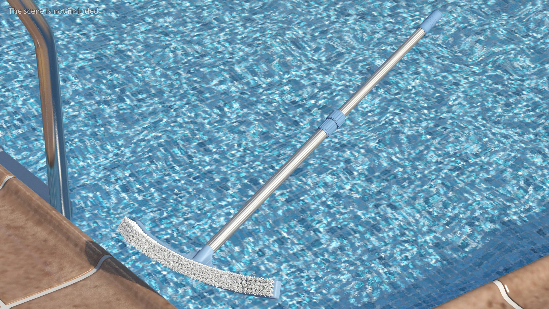 3D Pool Bottom Cleaning Brush with Handle model