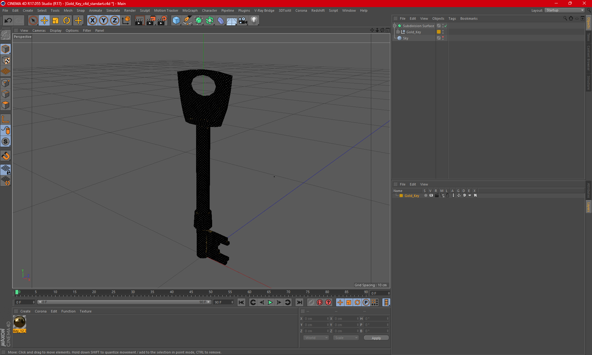 3D model Gold Key