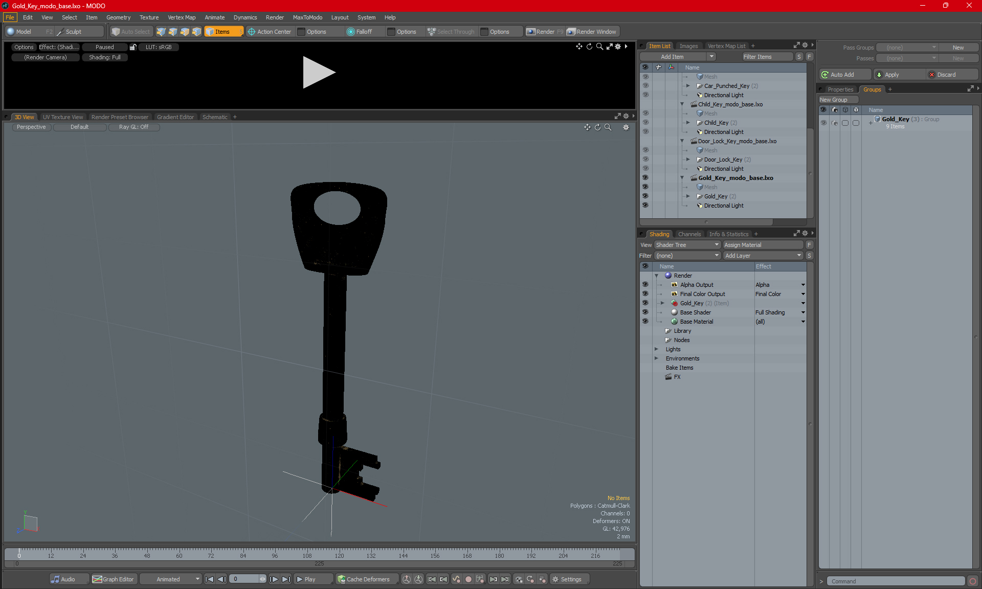 3D model Gold Key