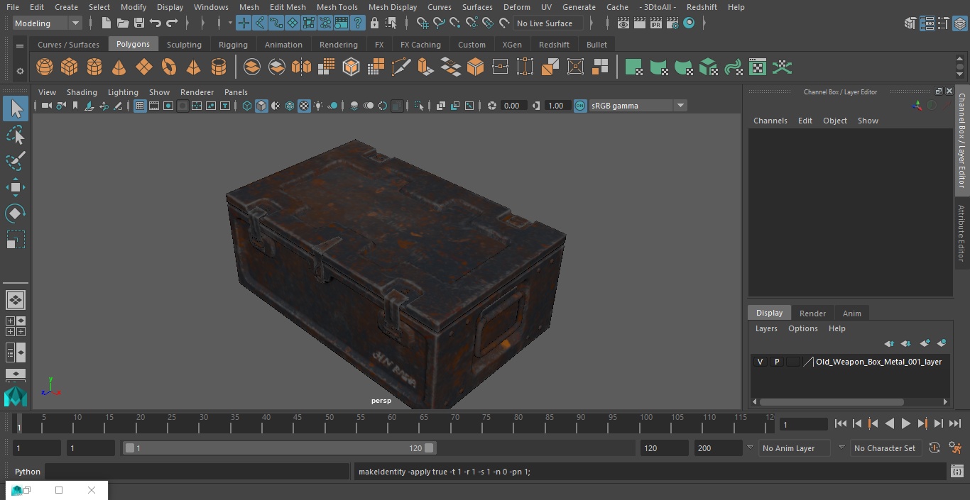 3D model Old Weapon Box Metal