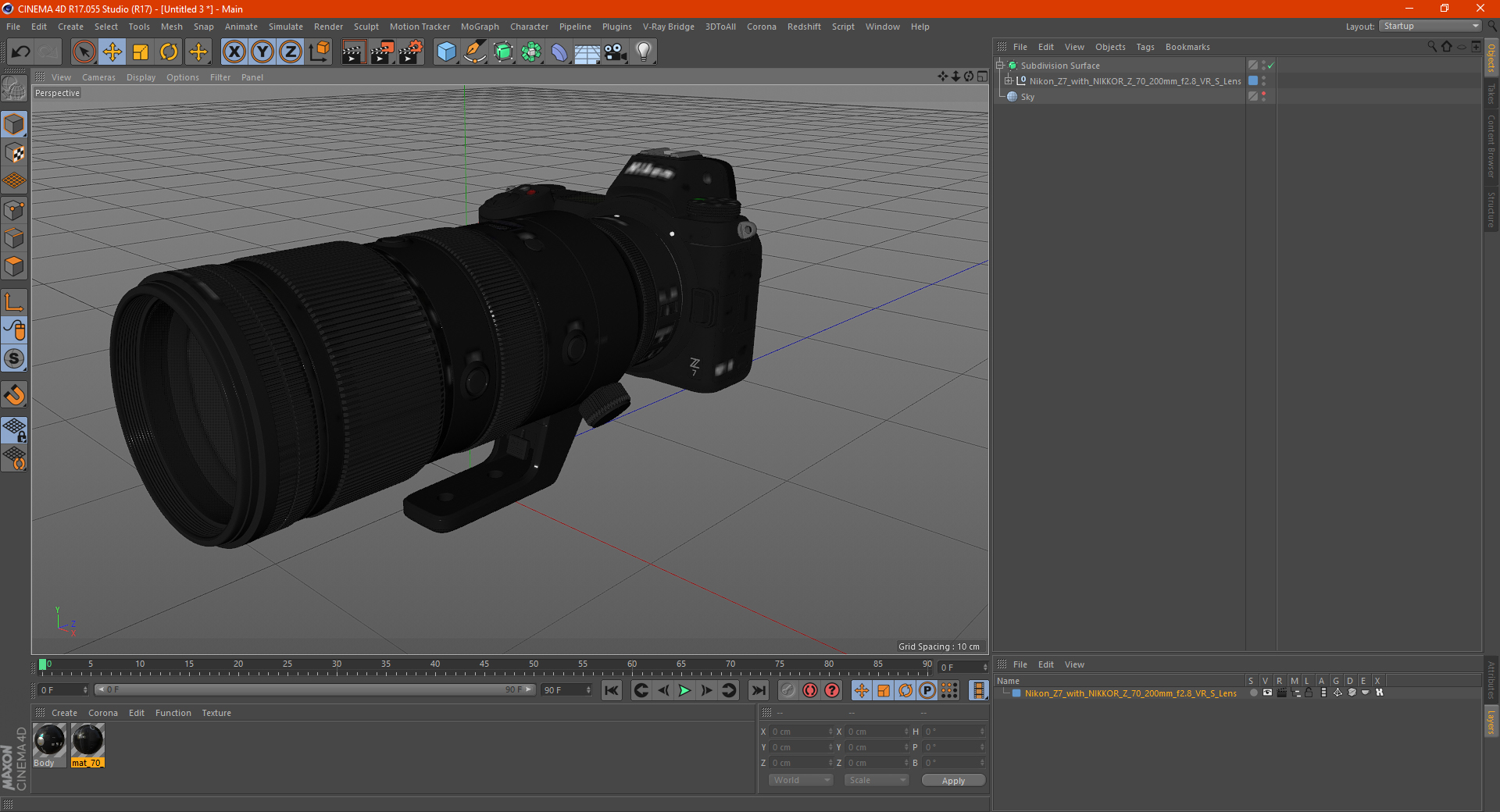 3D Nikon Z7 with NIKKOR Z 70 200mm f2.8 VR S Lens