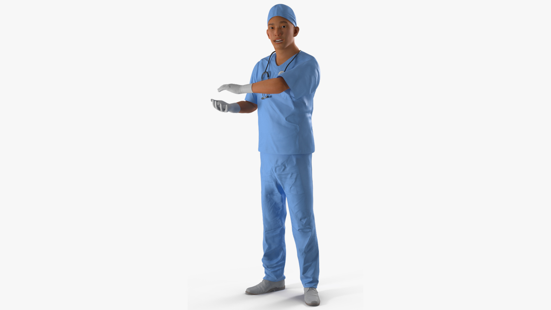 Young Asian Male Doctor Rigged for Maya 3D model
