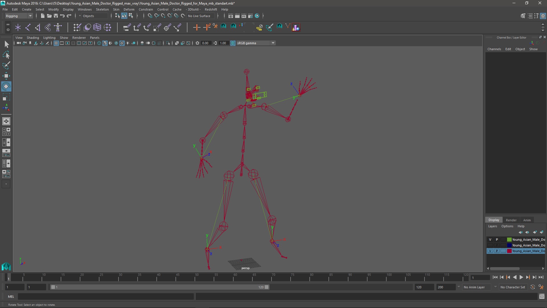 Young Asian Male Doctor Rigged for Maya 3D model